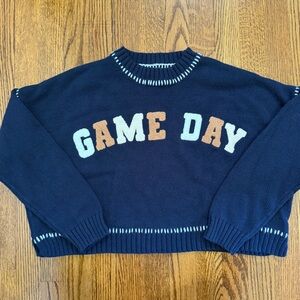 Jessica Simpson Oversized Game Day Navy Sweater Size Small